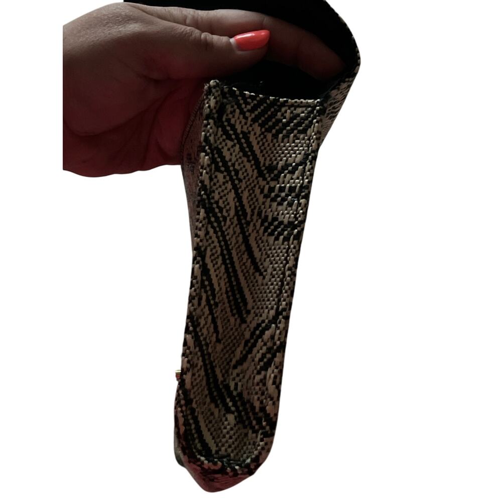 H&M Zebra Pattern Woven Straw Texture Clutch - image 4